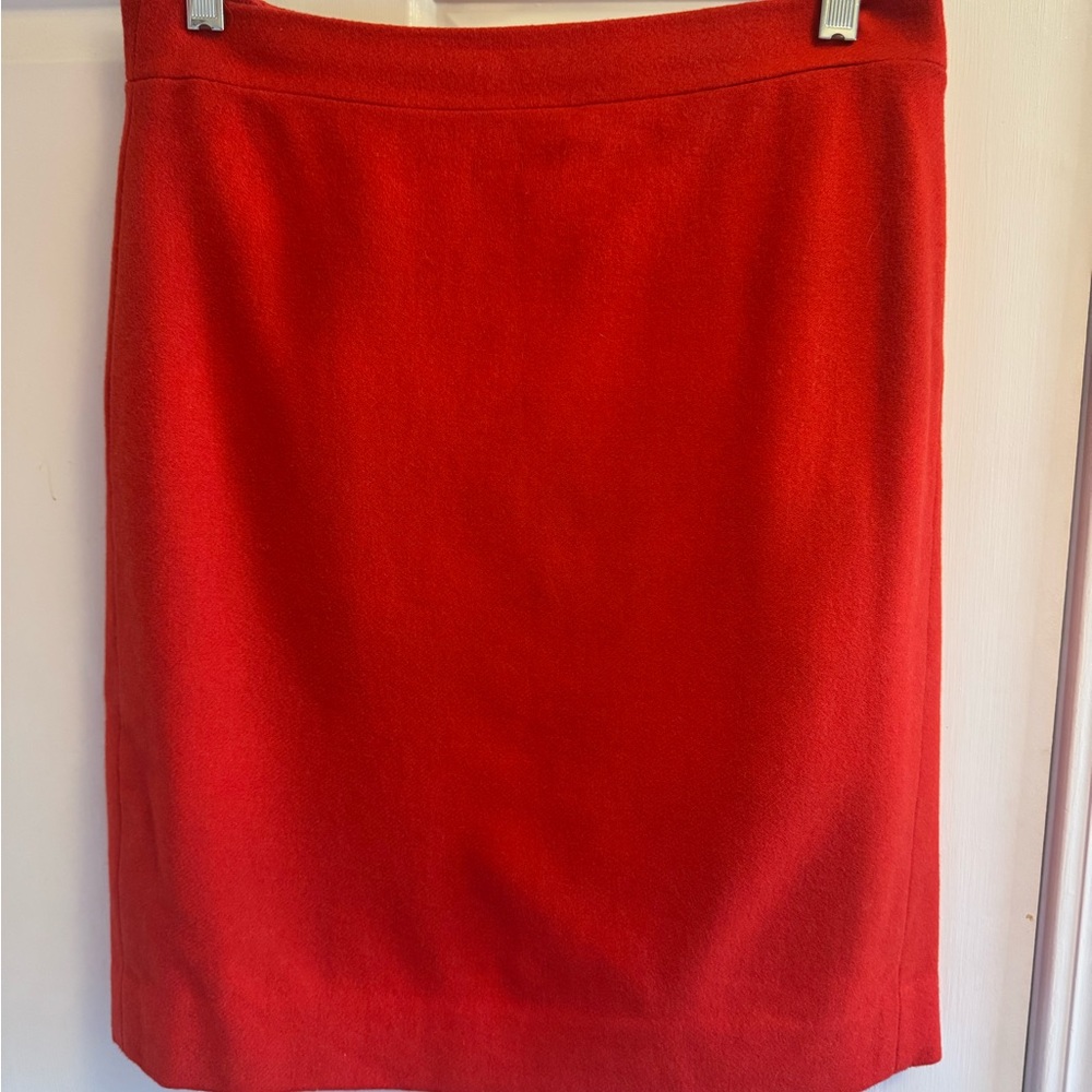 J. Crew Skirt The Pencil Skirt Wool Skirt Red Size 4